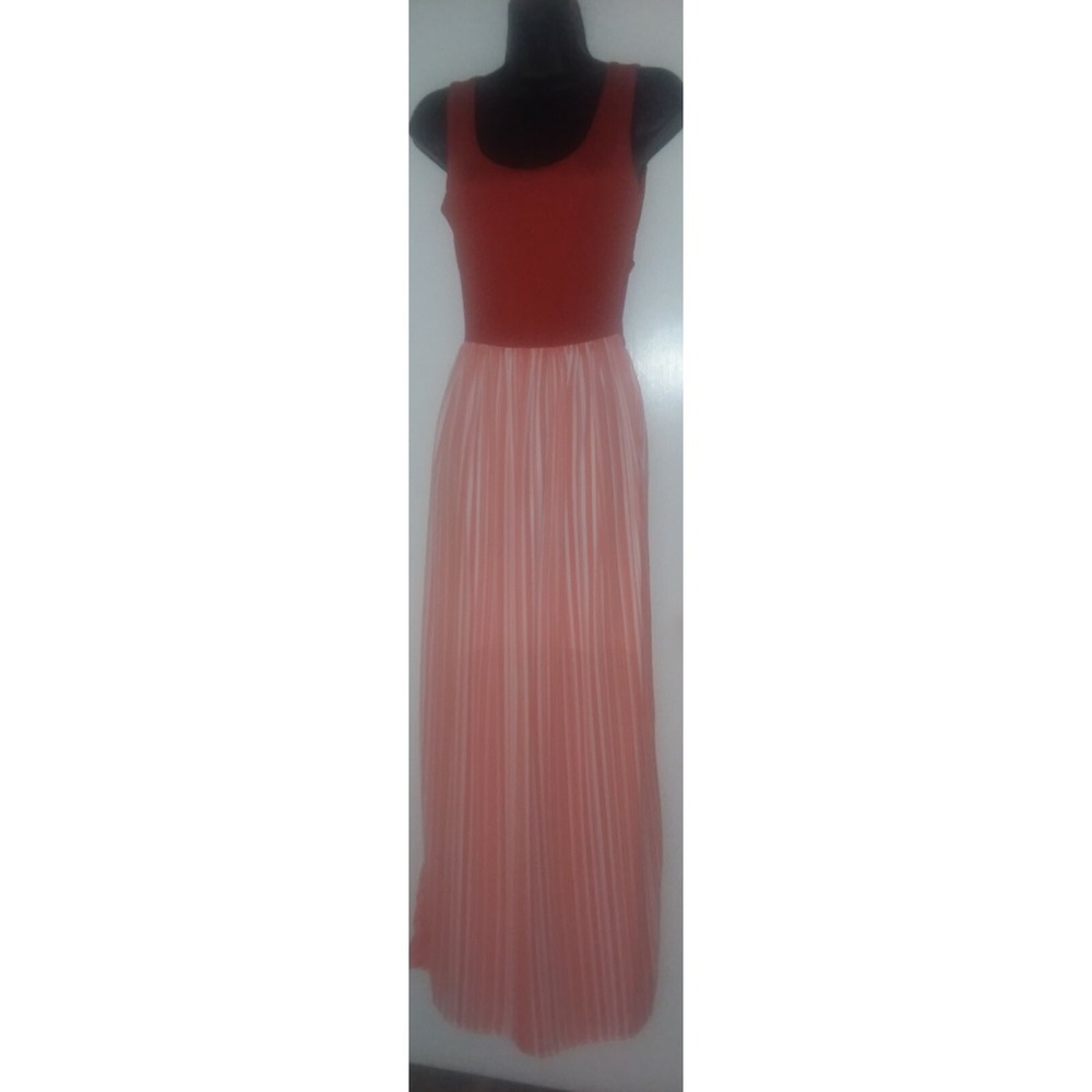 Women's Orange & White Striped Long Maxi Dress with criss-cross back Sizes S-M-L - Picture 5 of 12